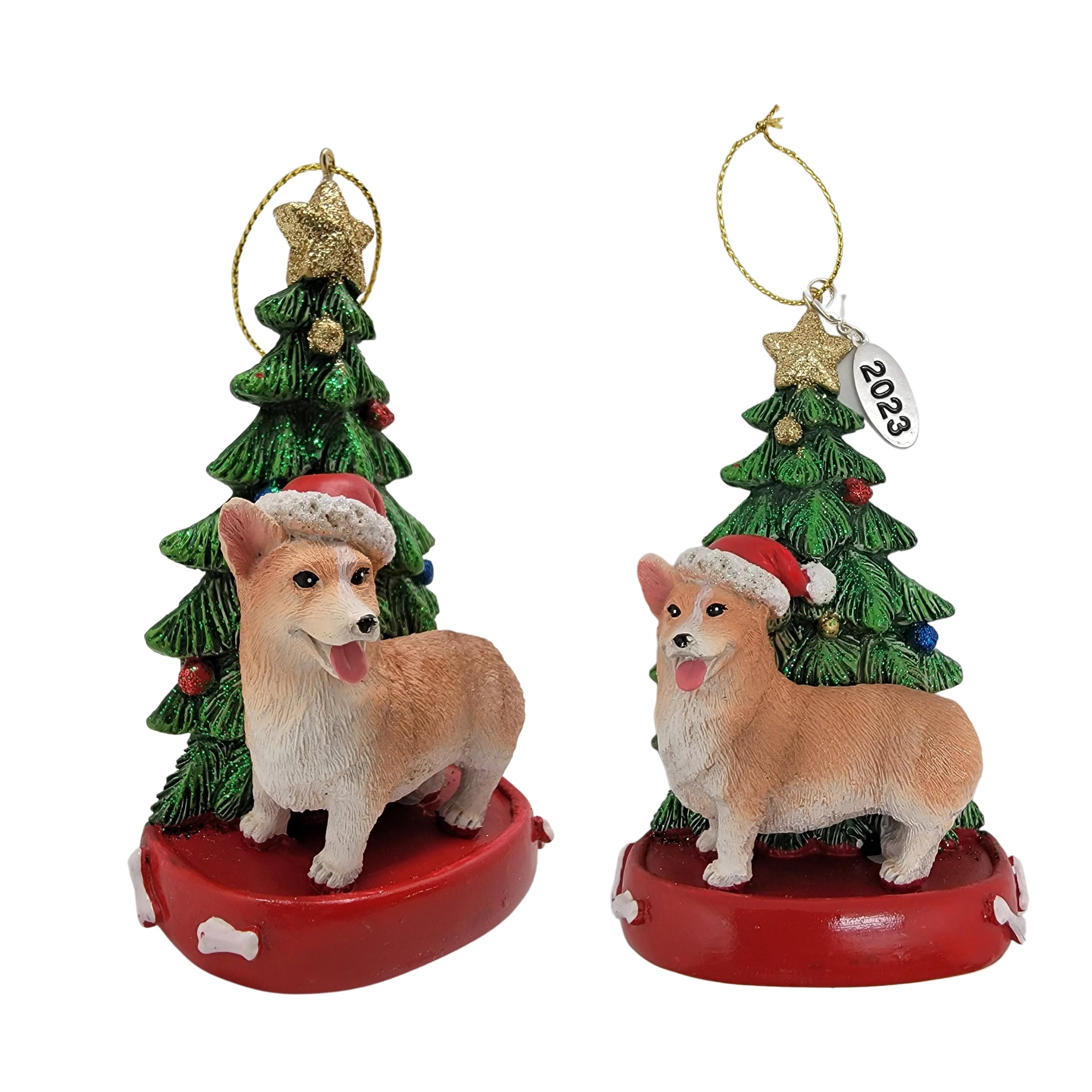 Corgi Dog with Tree Ornament