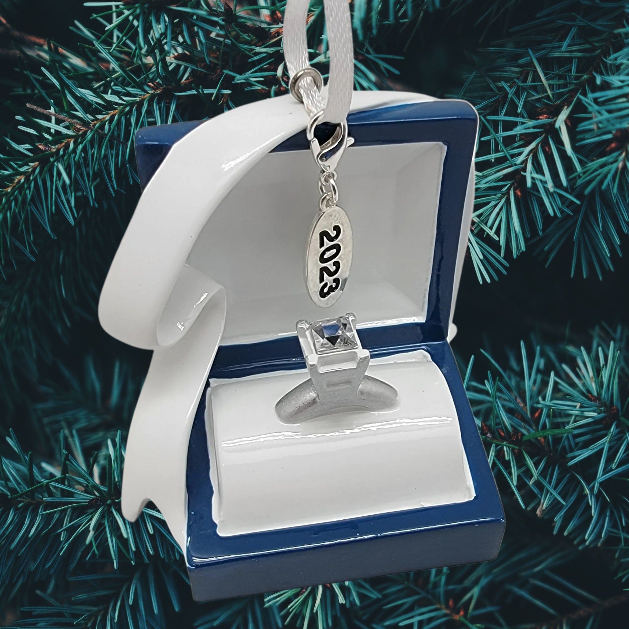 Diamond Ring Box Engagement Ornament