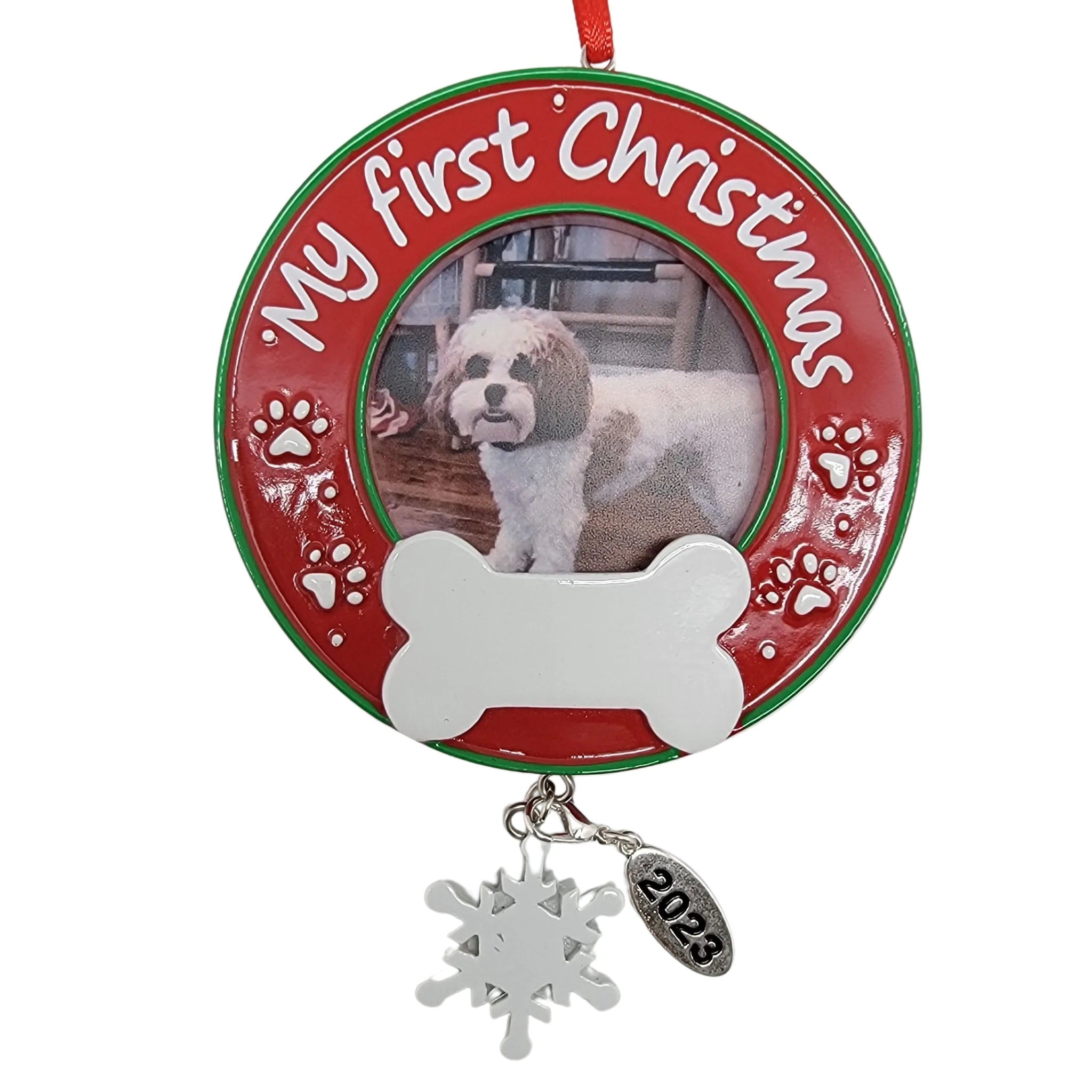 Dogs First Christmas Ornament Photo Frame