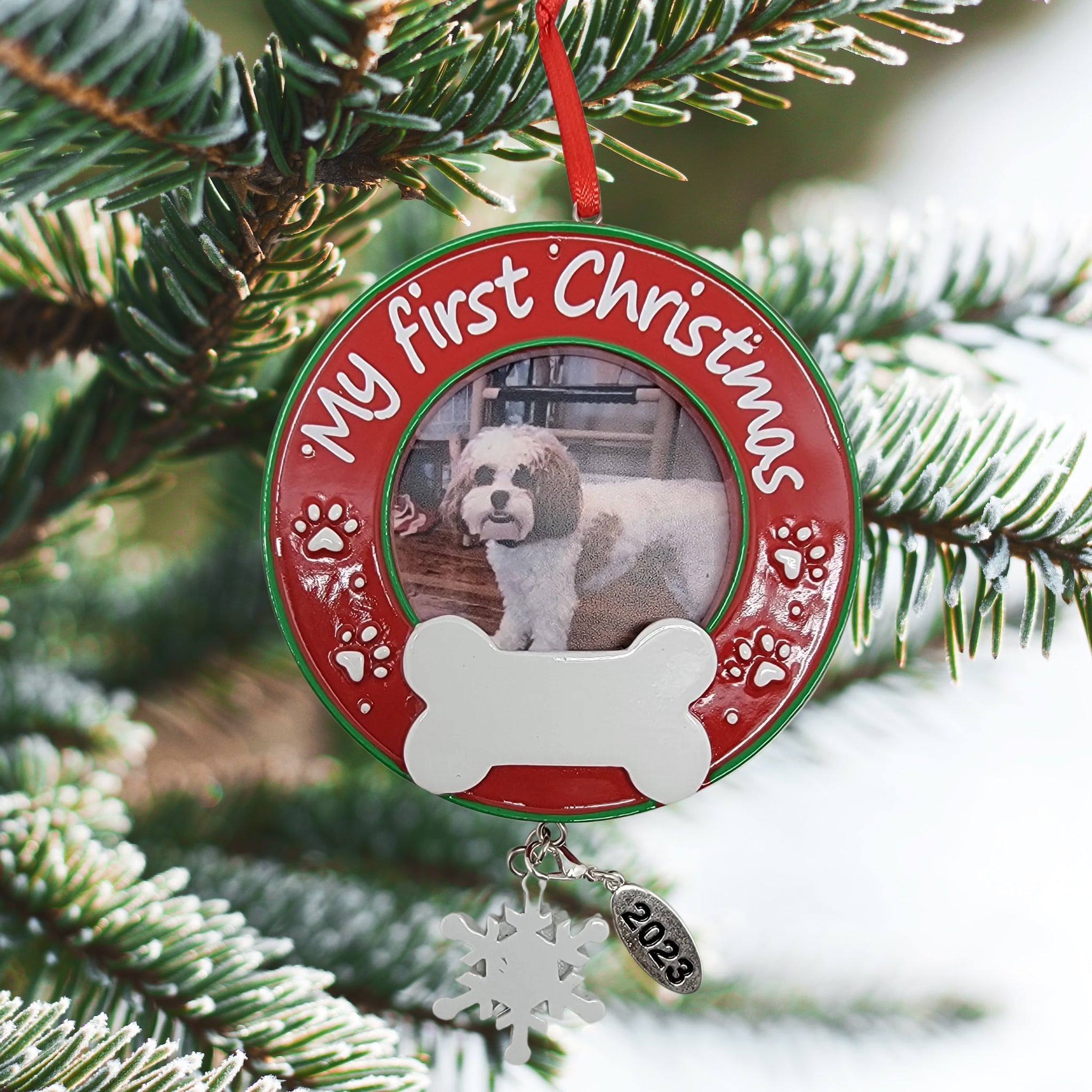 Dogs First Christmas Ornament Photo Frame