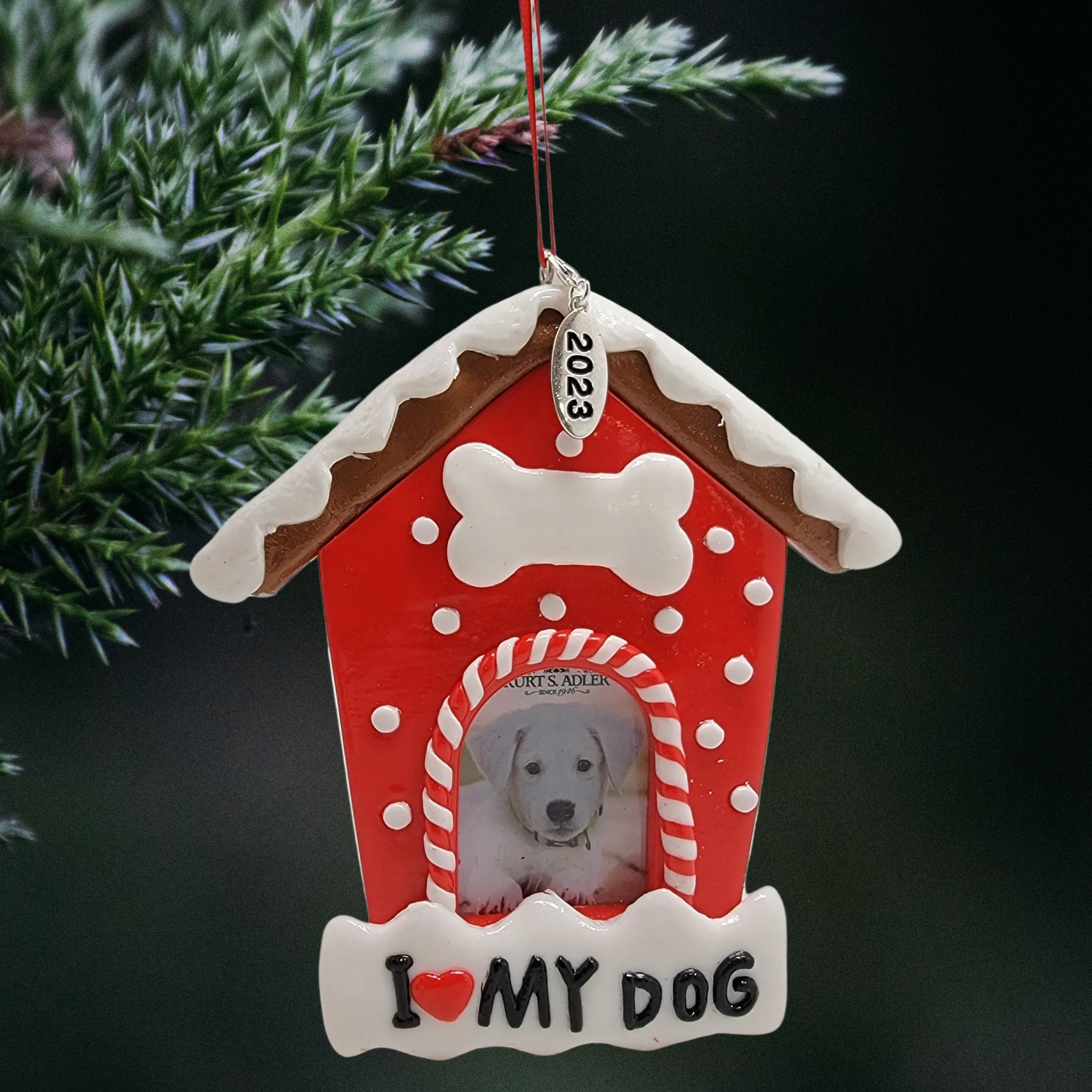 I Love My Dog Photo Frame Ornament