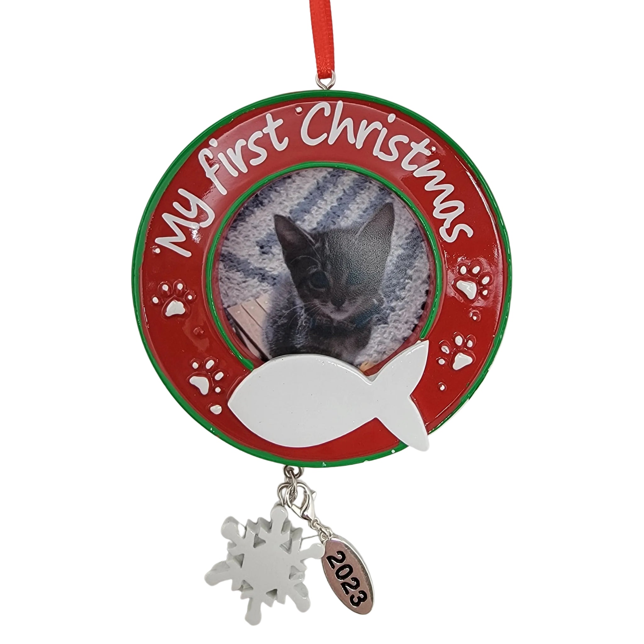 Kitty Cat My First Christmas Photo Frame Ornament