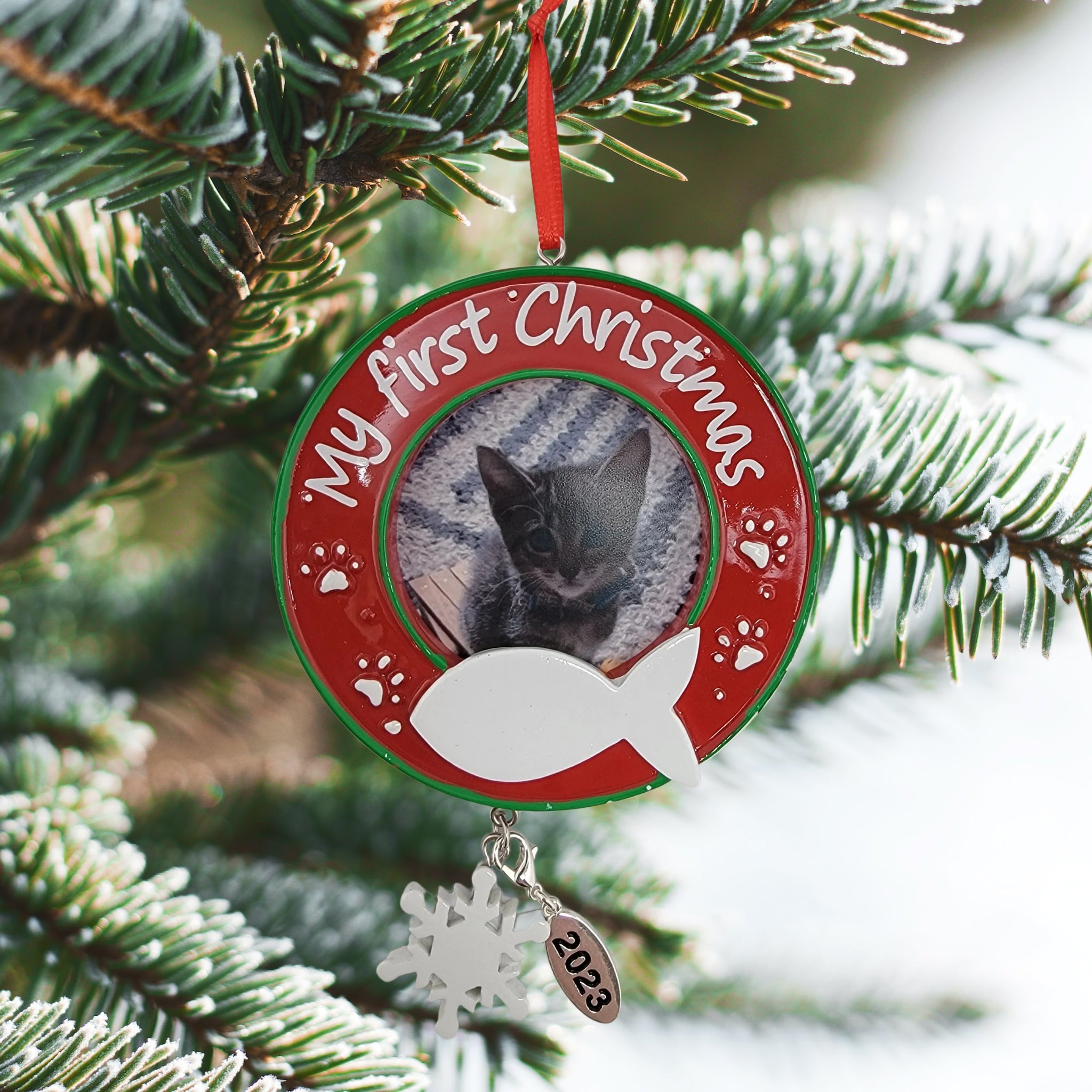 Kitty Cat My First Christmas Photo Frame Ornament