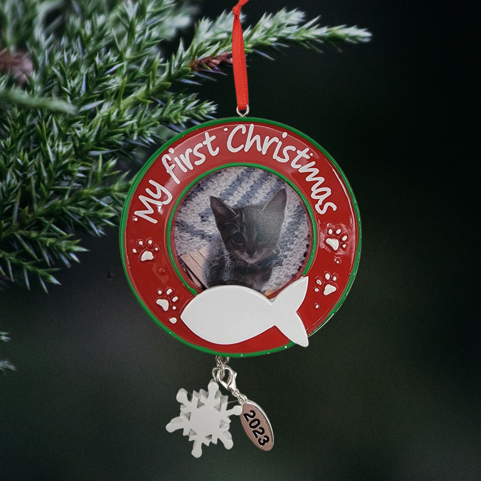 Kitty Cat My First Christmas Photo Frame Ornament