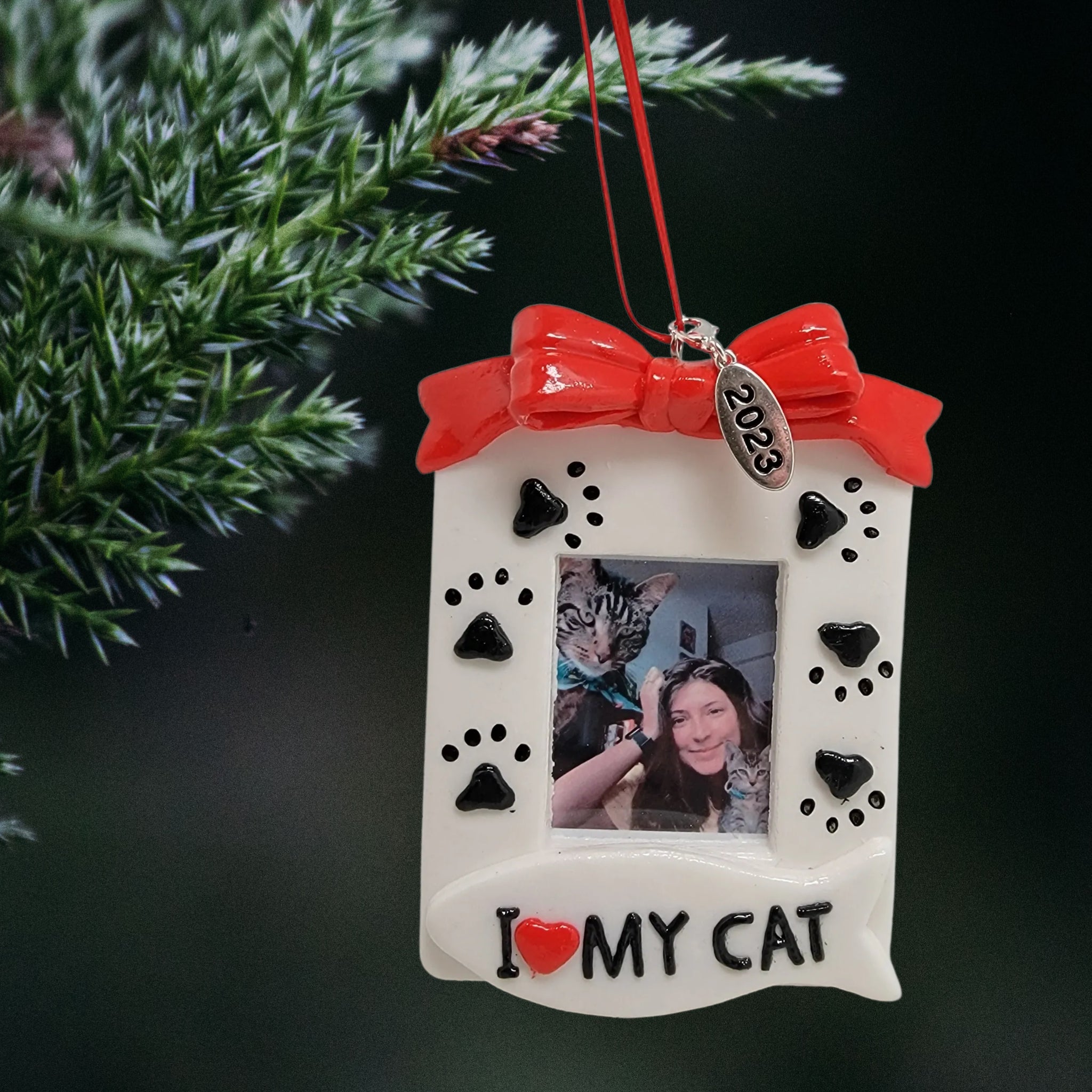 I Love My Cat Photo Frame Ornament