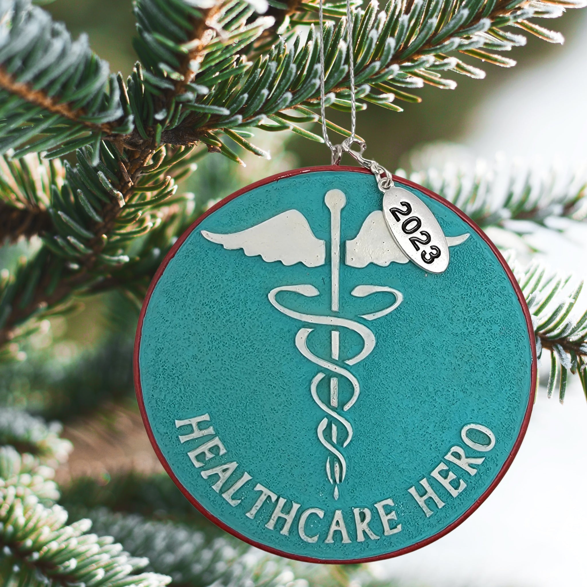 Healthcare Hero Caduceus Medical Symbol Ornament