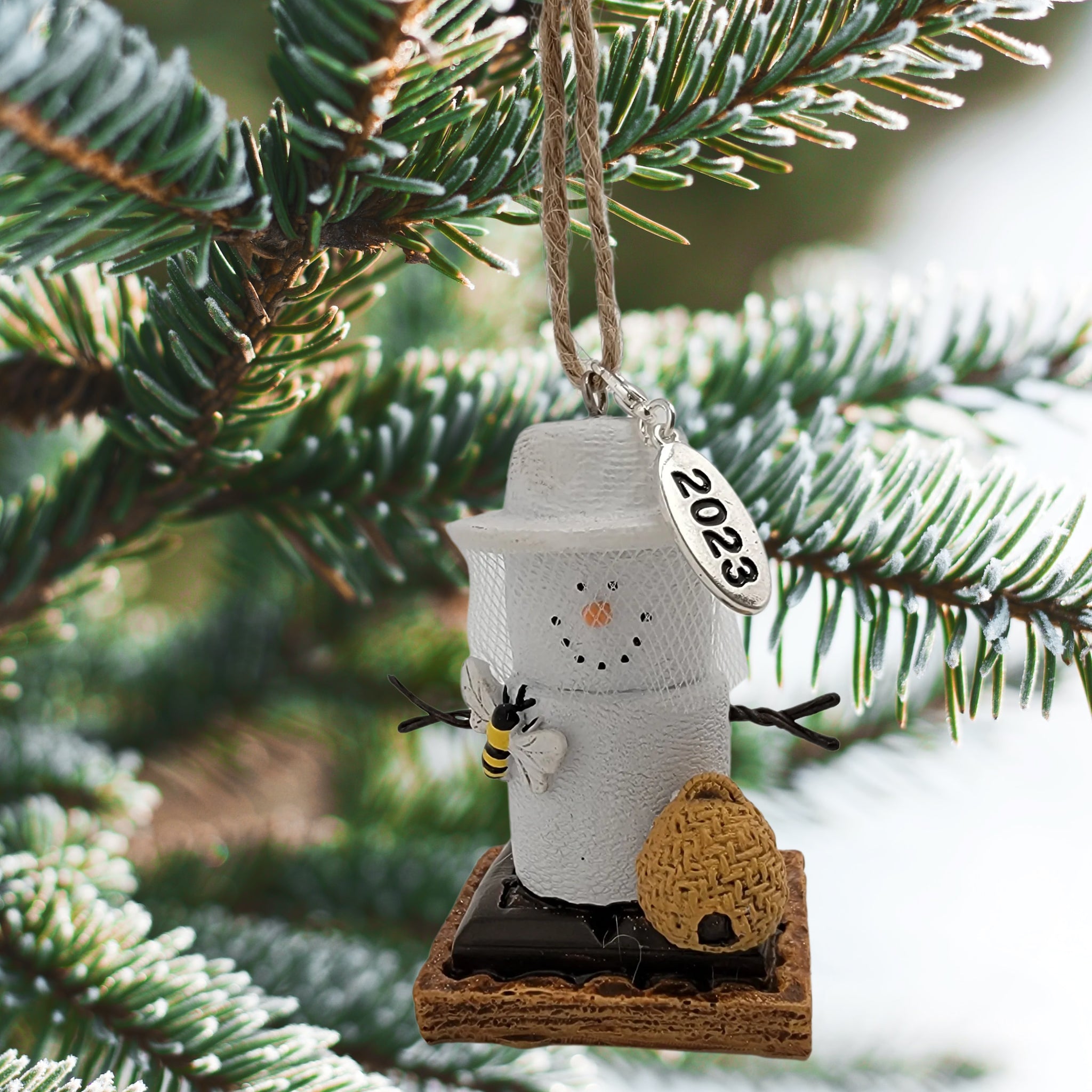 Smores Honeybee and Beekeeper Ornament