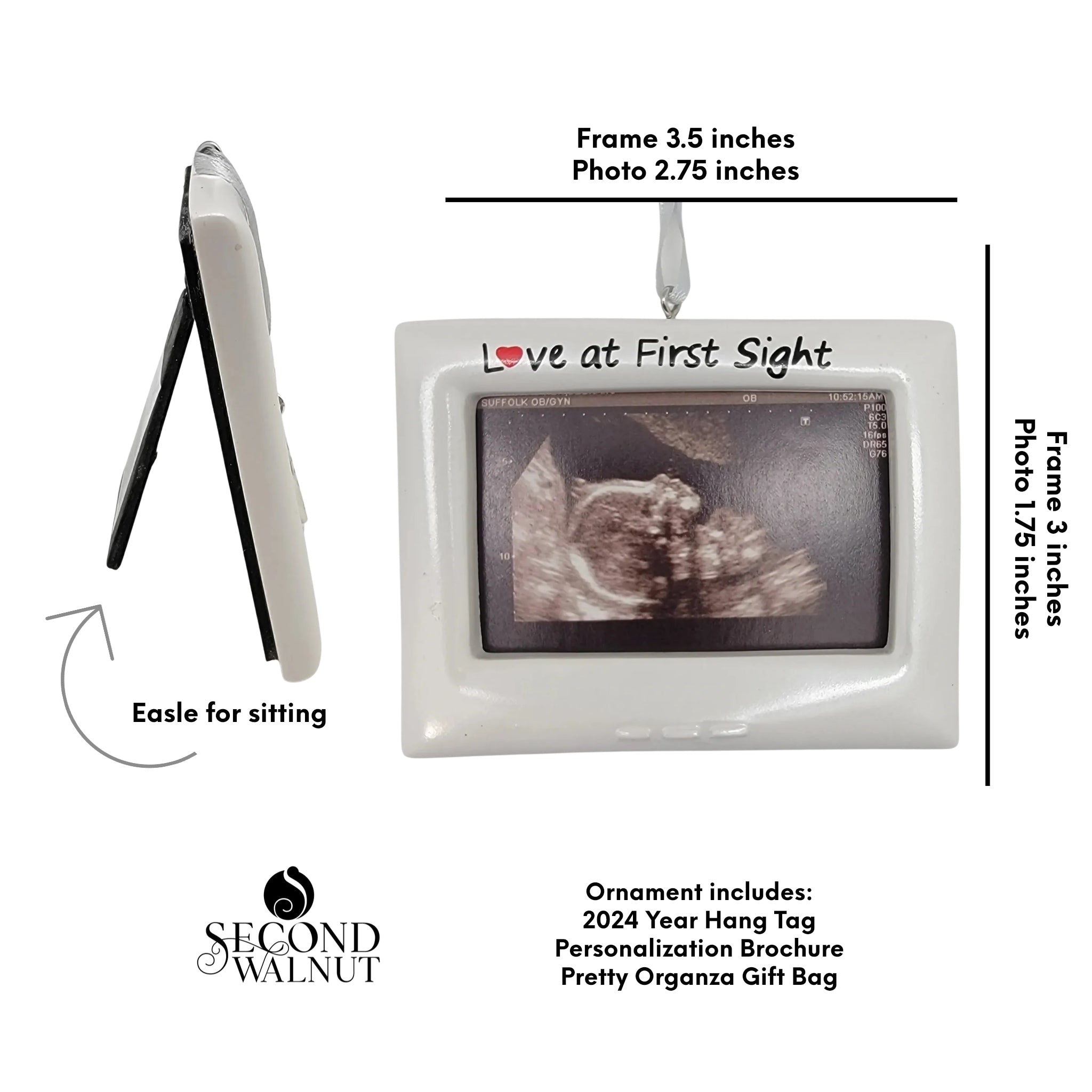 Baby's First Photo - Baby Sonogram Frame Ornament